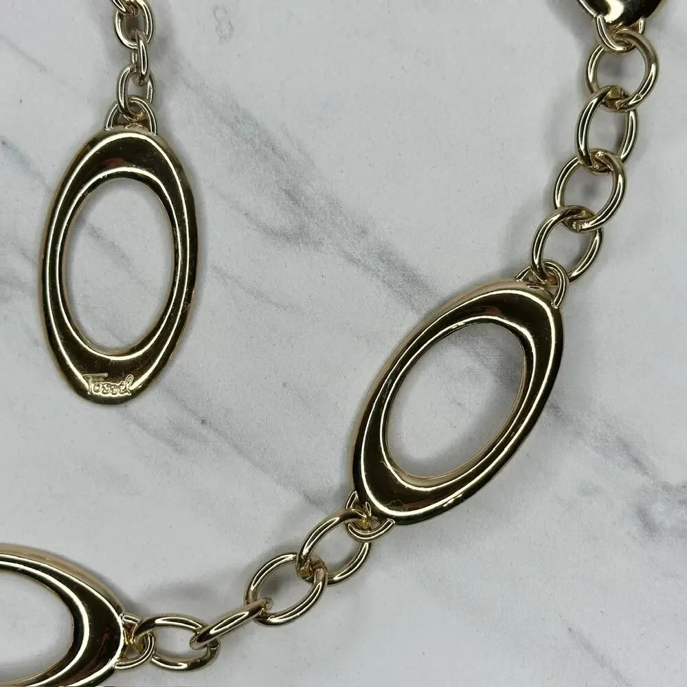 Fossil Gold Chain Belt Oval Link Extra Large/2X (XL/2X) ✨